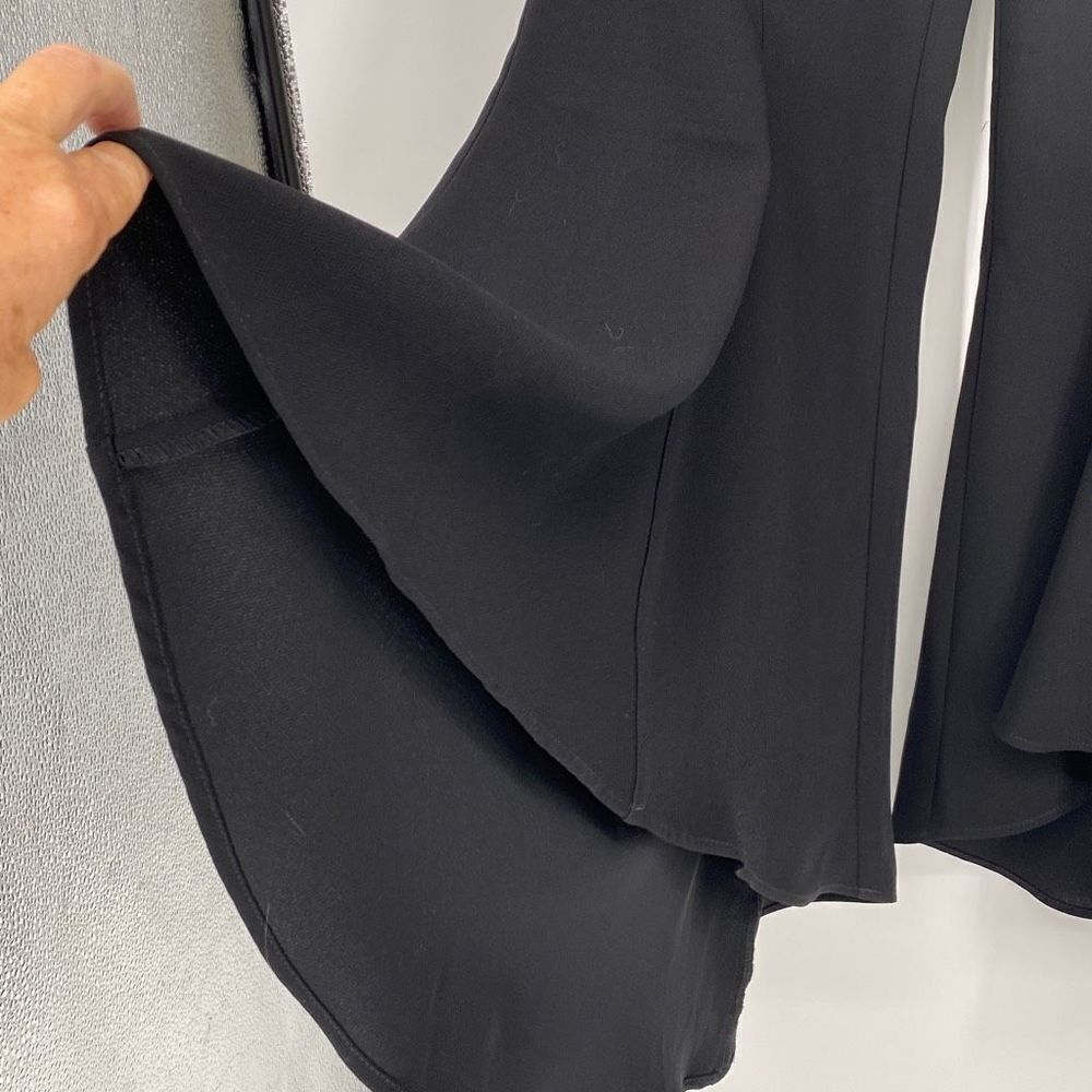 Anthropologie Zinnia Tulip Flare Pants High-Rise Side Zip Dressy Black Size 4 - Picture 7 of 16